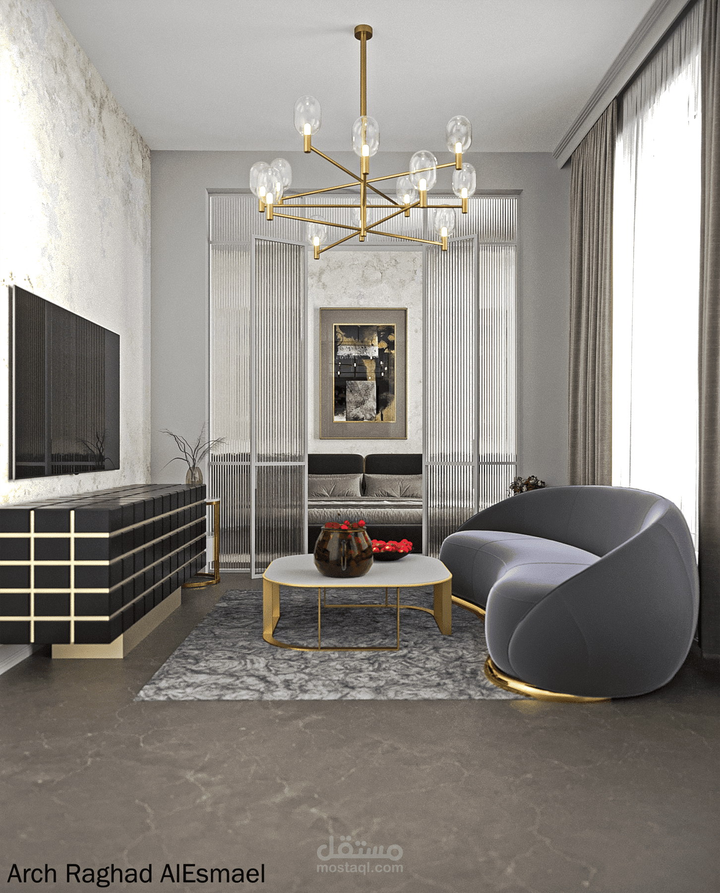 تصميم داخلي لشقة سكنية بستايل حديث