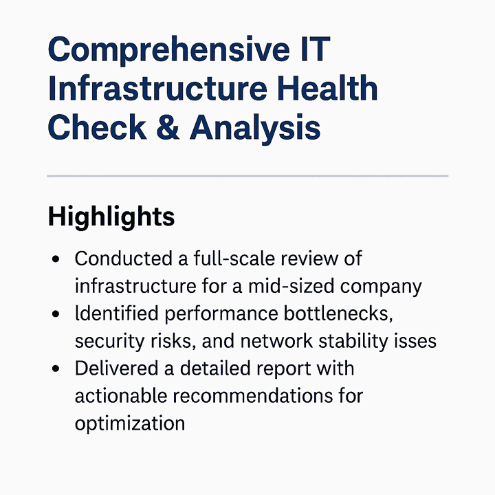 Comprehensive IT Infrastructure Health Check & Analysis