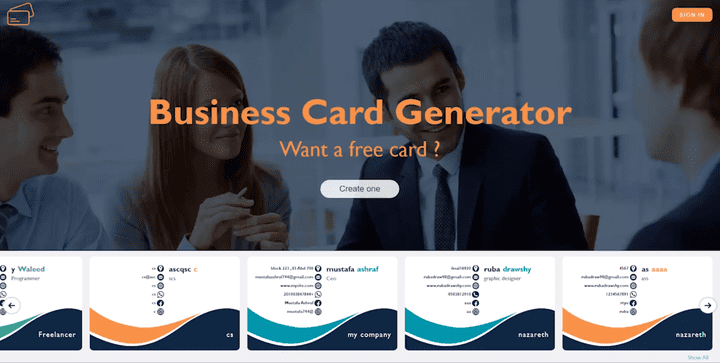 Business card generator