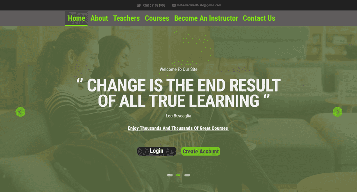 [ Green Version  Educational Site   [ UI / UX