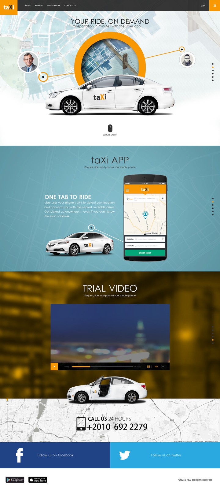 taXi web design