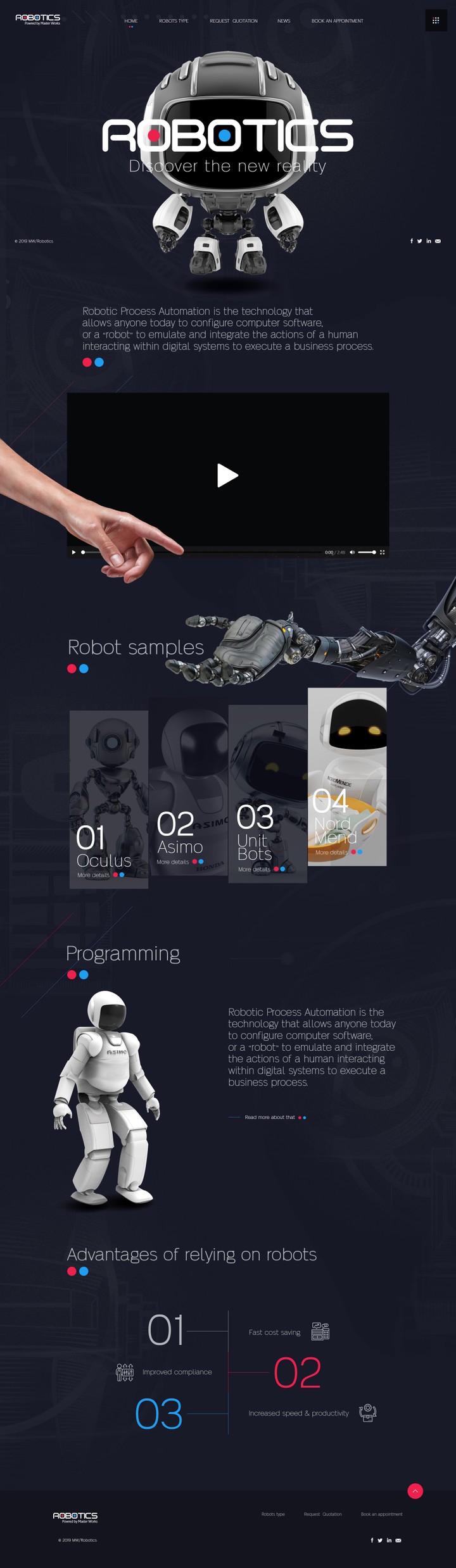 Robotics Parallax website design