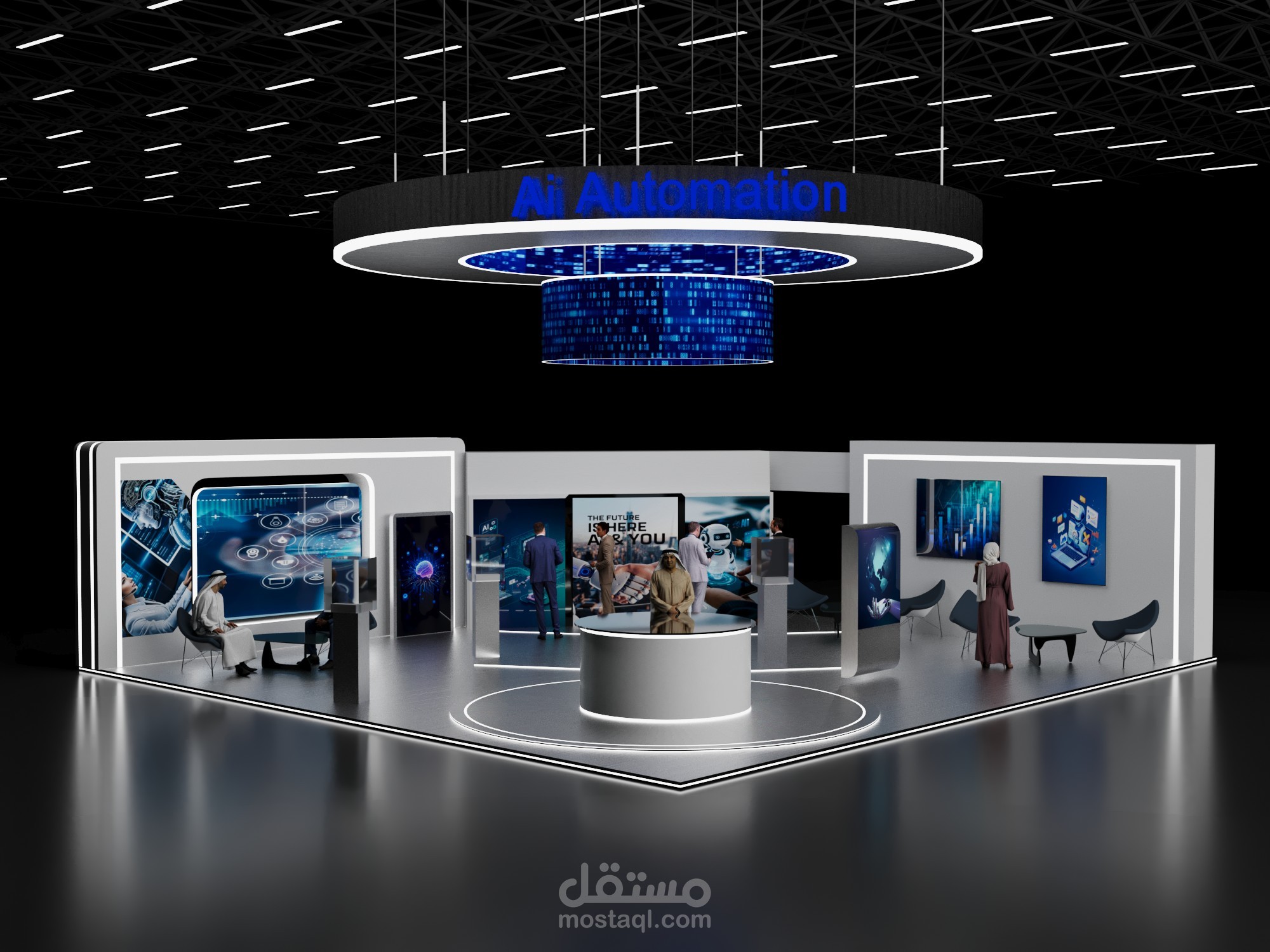 تصميم ثلاثي الأبعاد احترافي للمعارض والبوثات التجارية