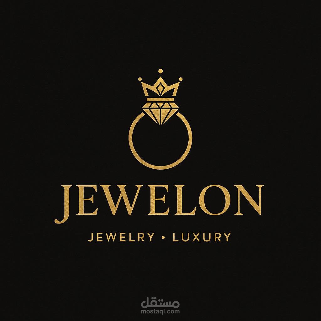 تصميم شعار فاخر لعلامة مجوهرات – Jewelon | أسود × ذهبي