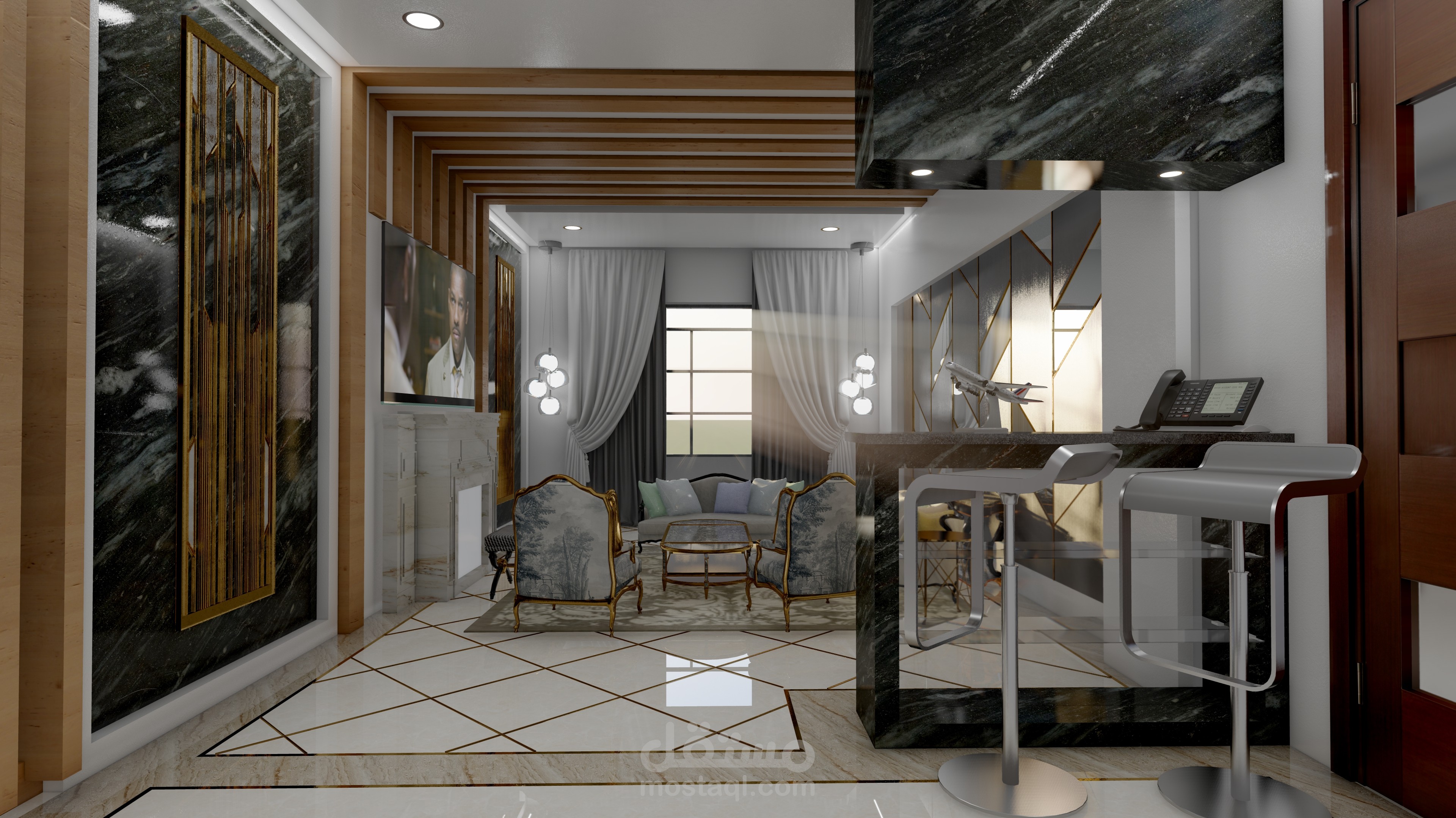 تصميم ديكور لشقة سكنية