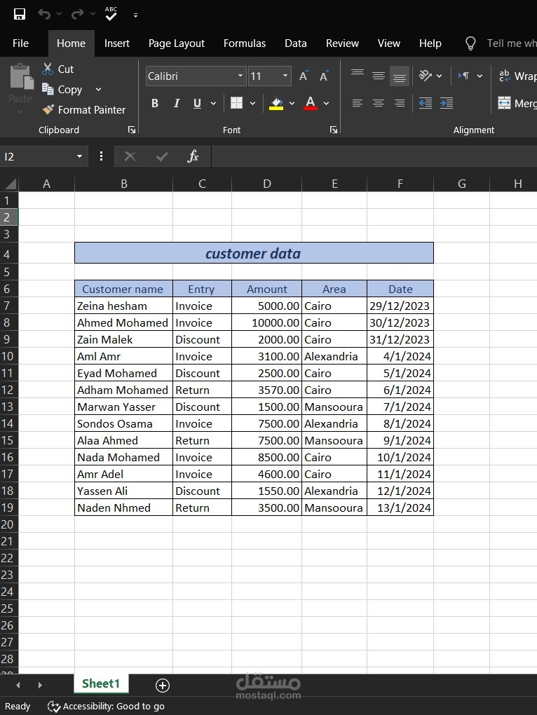 Data Entry Sample_ Excel Sheet | مستقل