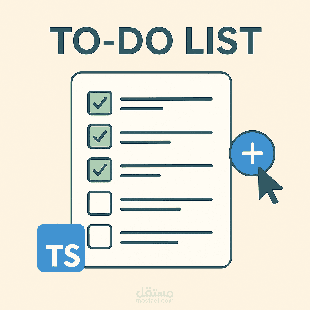 تطبيق قائمة مهام تفاعلي (To-Do List) باستخدام TypeScript و DOM فقط – بدون HTML Element Creation