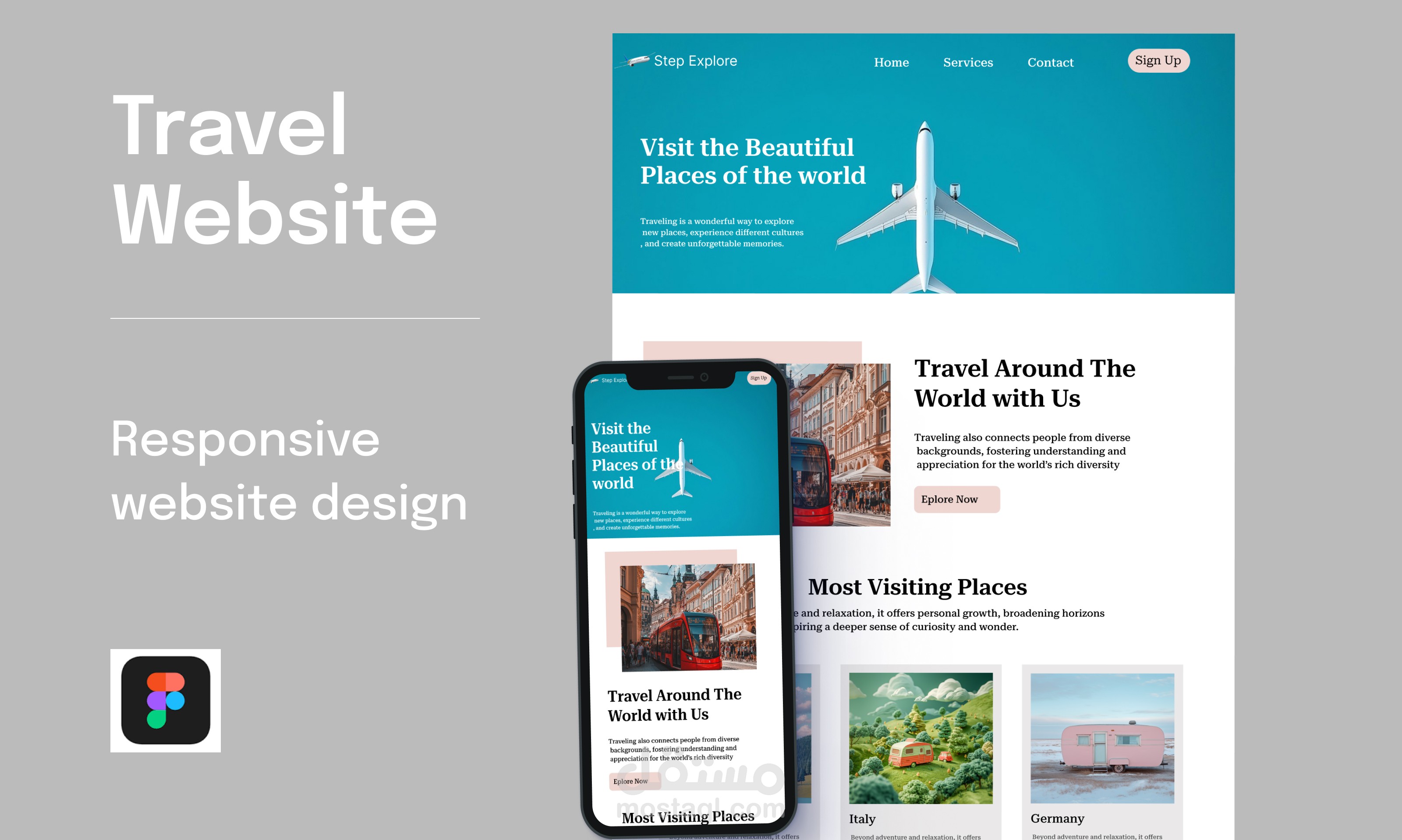 موقع إلكتروني للسفر بتصميم متجاوب(Responsive)