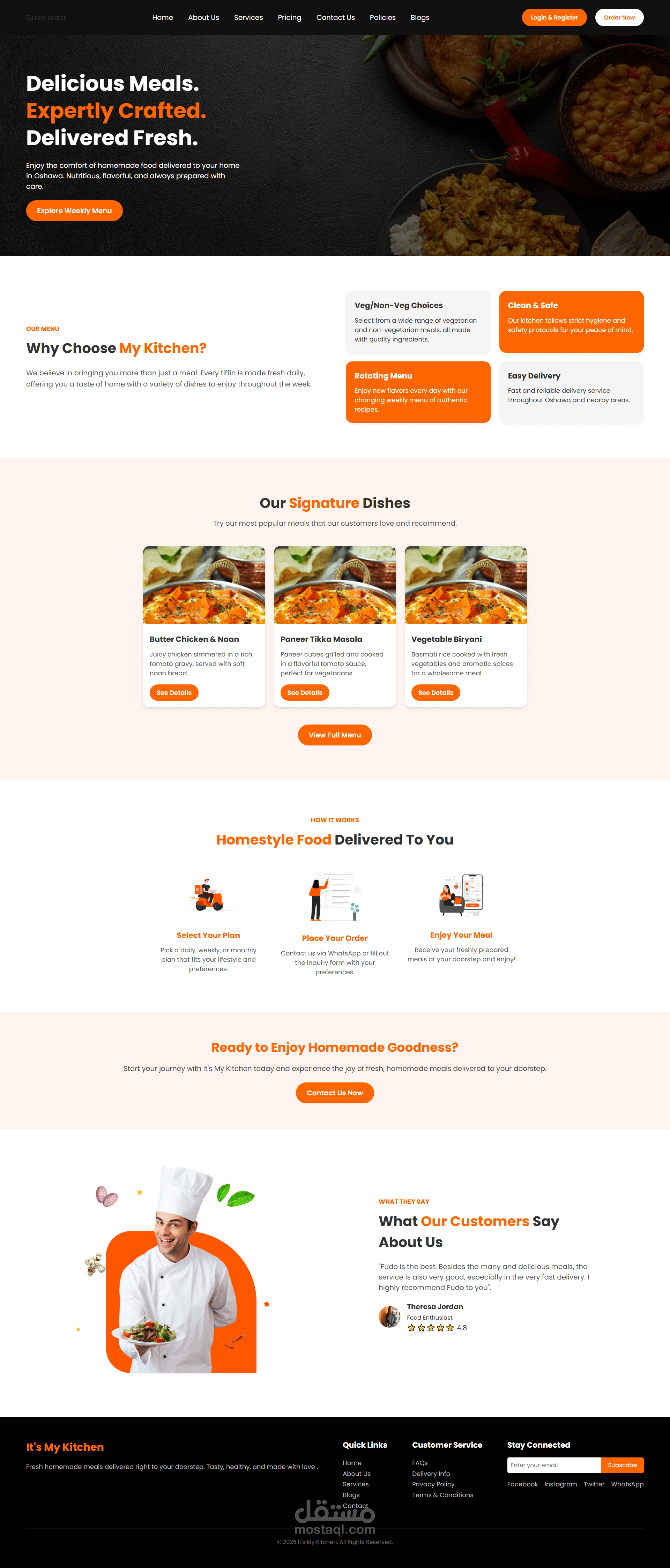 food delivery website