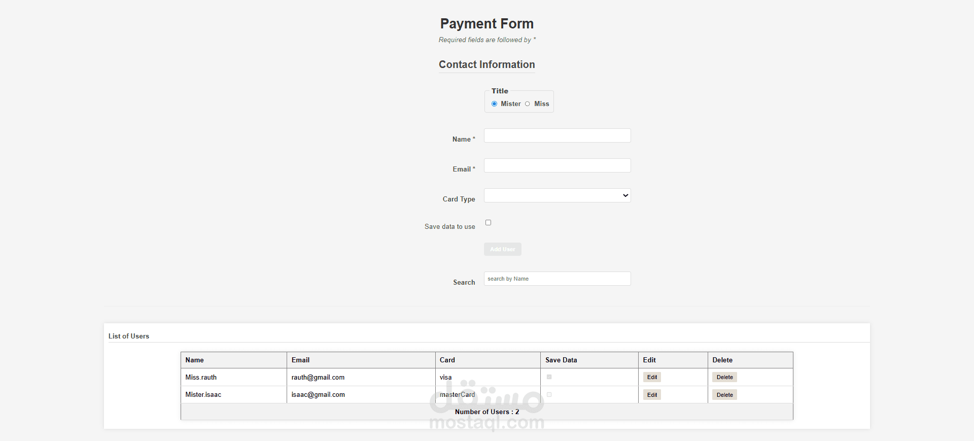 Payment Form