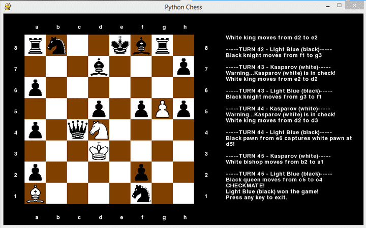 لعبه شطرنج بأستخدام الذكاء الاصطناعي (AI)