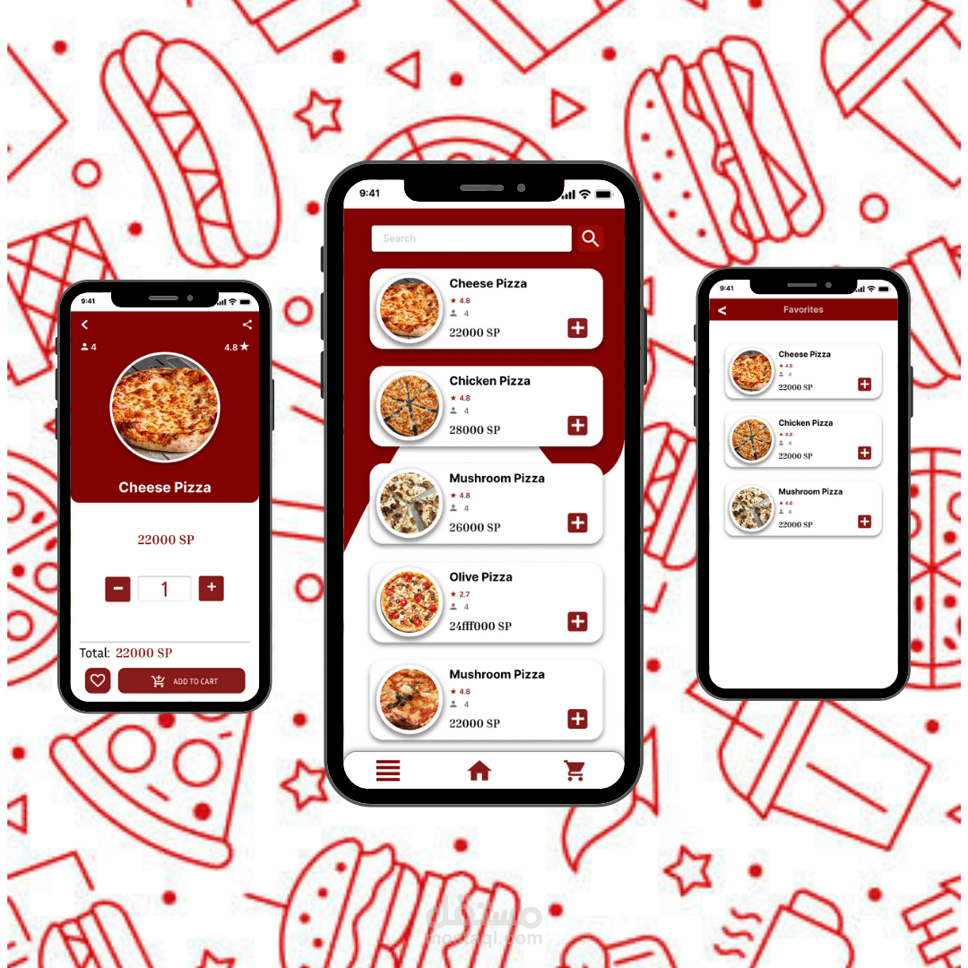 تطبيق لمطعم بيتزا