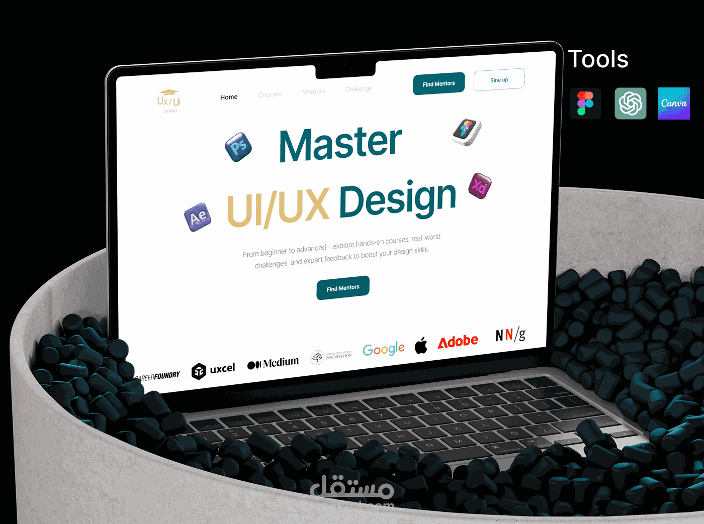 E learning Landing page تصميم صفحه الهبوط لموقع تعلم عن بعد