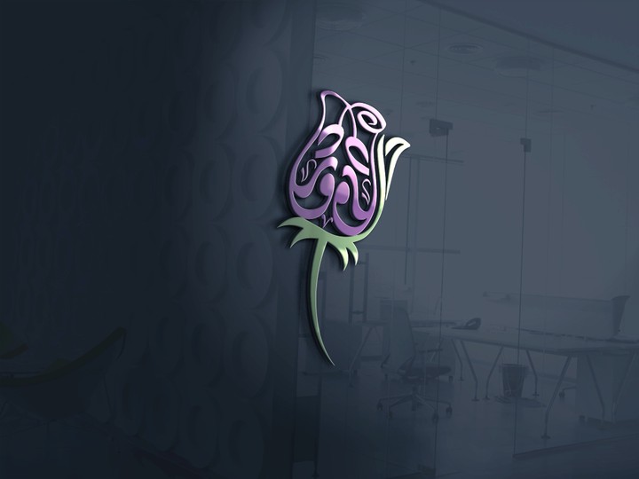 شعار لمحل بيع الورد بإسم ورد