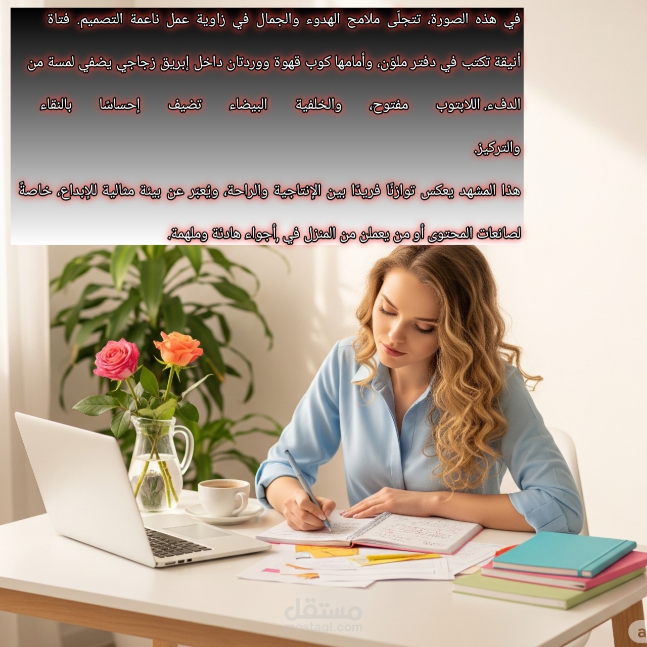 نموذج عملي لكتابة وصف إبداعي لصورة تحتوي على نص عربي