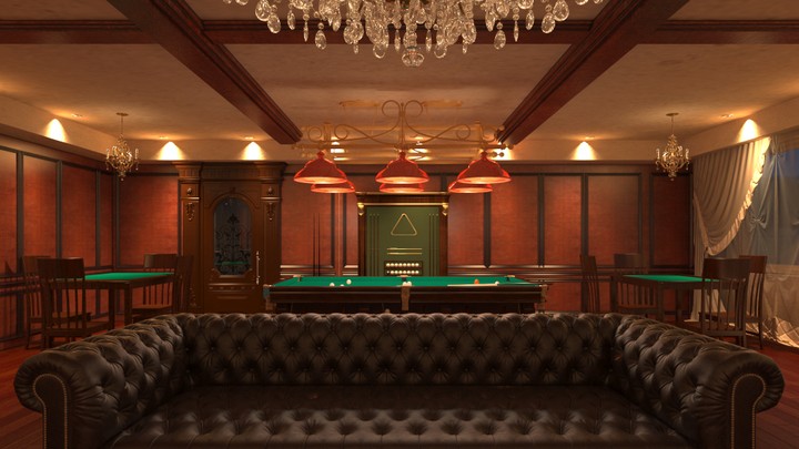 English Classic Billiard & Cigar Room