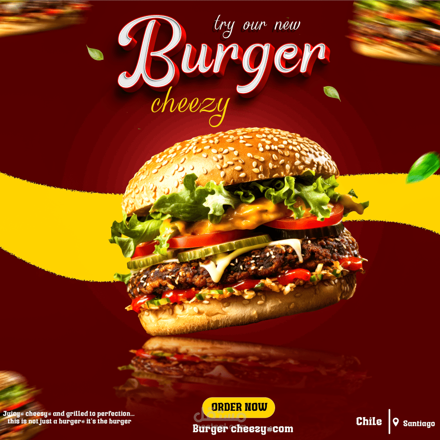 منشورات دعائية لمطعم برجر - Social media posts for a Burger Restaurant