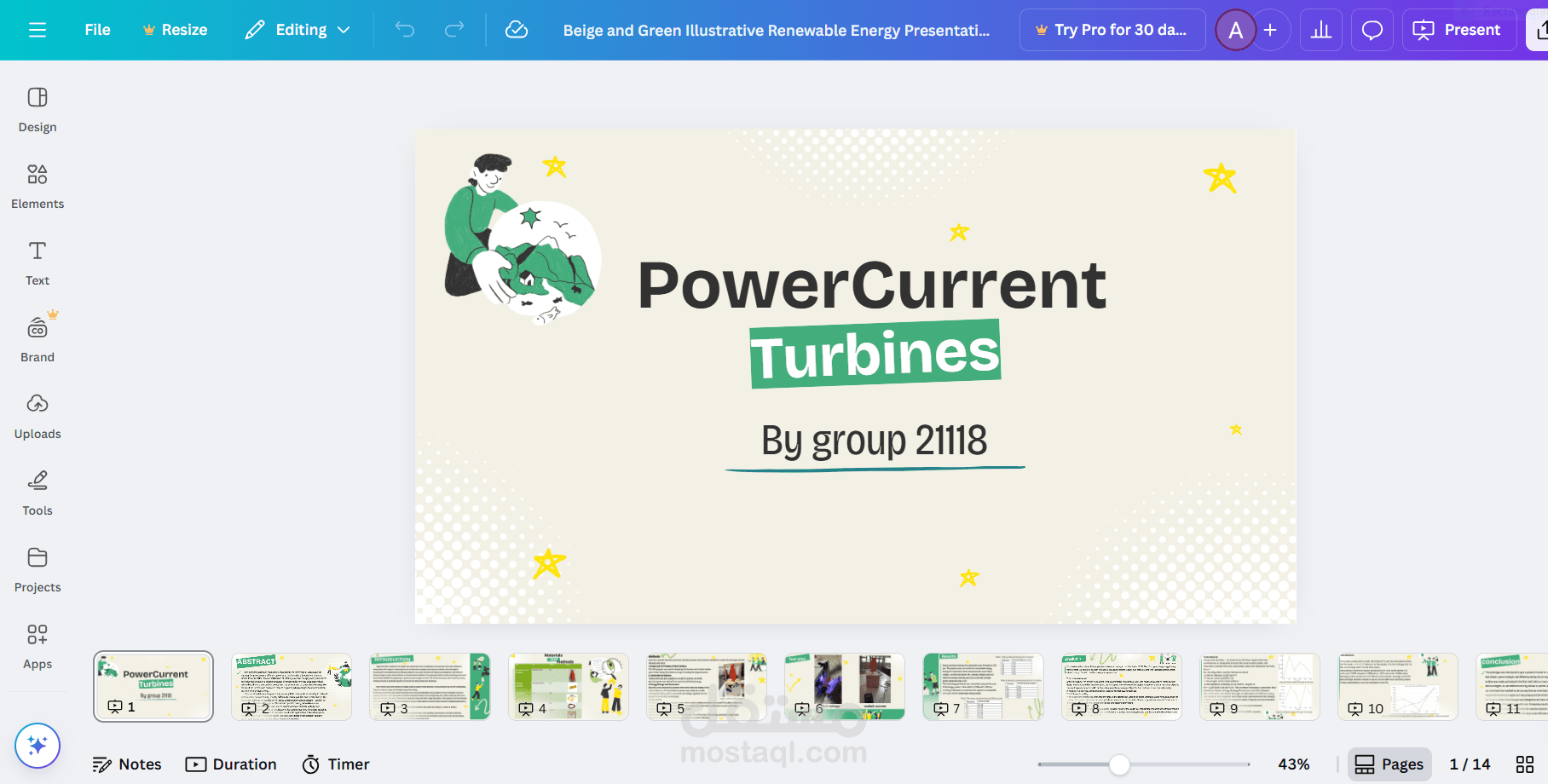 عرض تقديمي تفاعلي لمشروع PowerCurrent Turbines