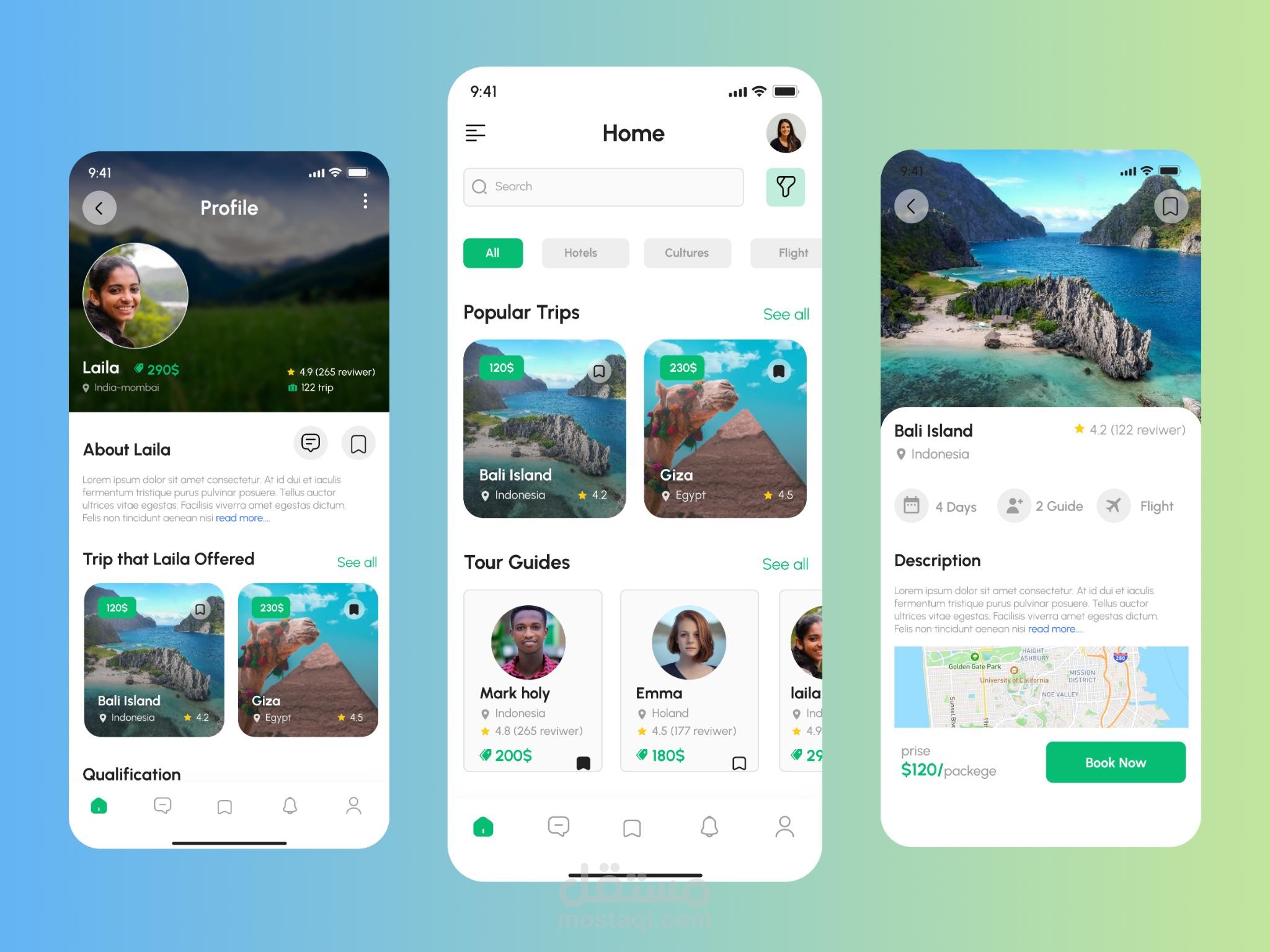 تصميم واجهة وتجربة مستخدم لتطبيق رحلات احترافي | Travel App UI/UX Design (Figma)