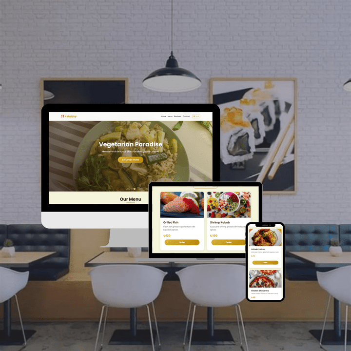 صفحة هبوط لمطعم اكل مصرى landing page