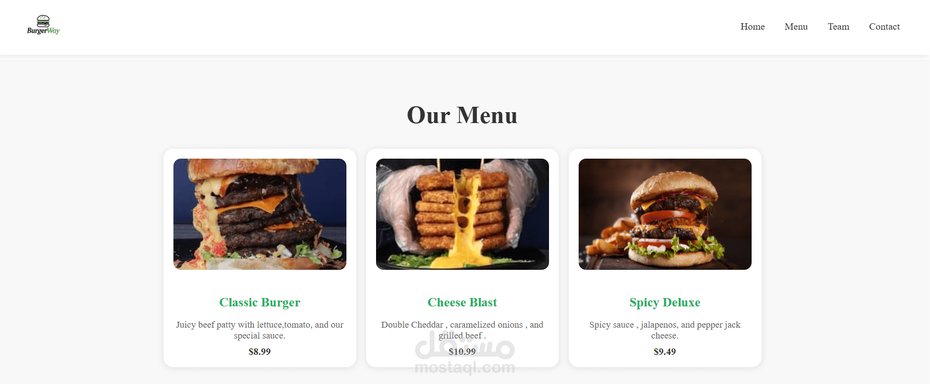 Responsive Restaurant Website - Burger Way