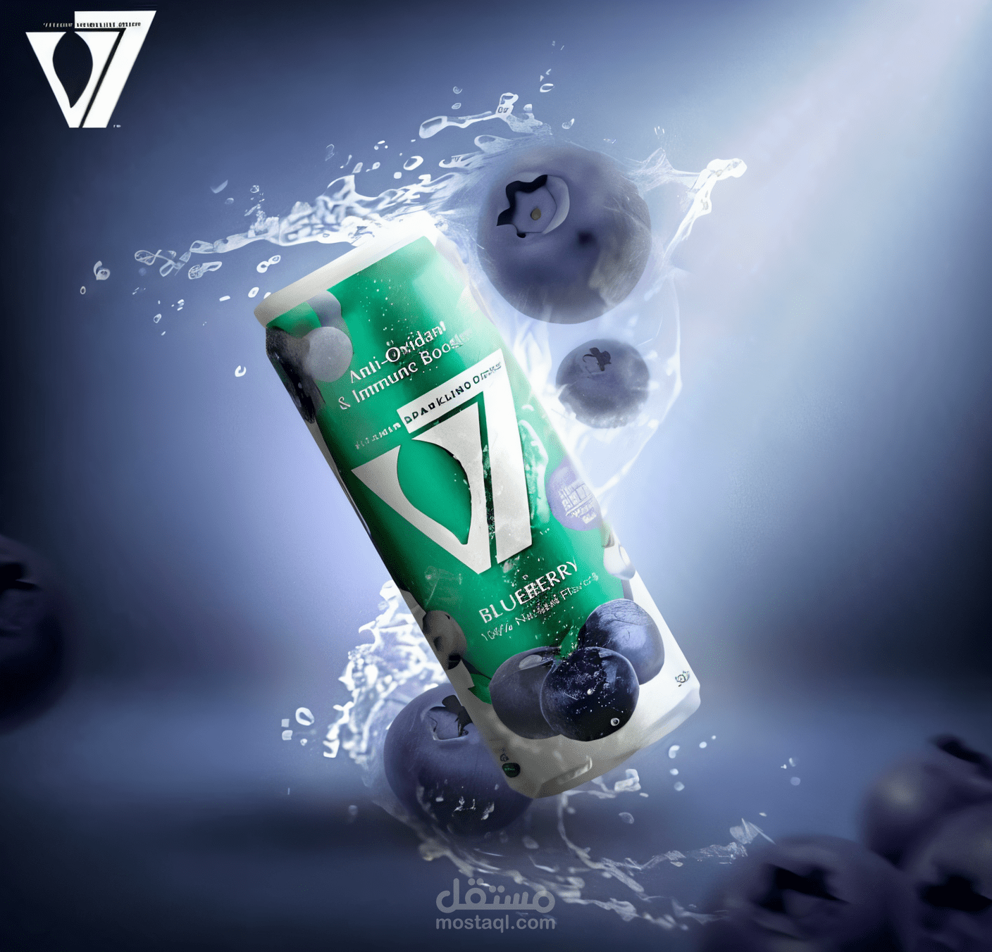 تصميم إعلان تعبئة وتغليف لمشروب Pineapple Malt – منتج غازي بطعم الأناناس