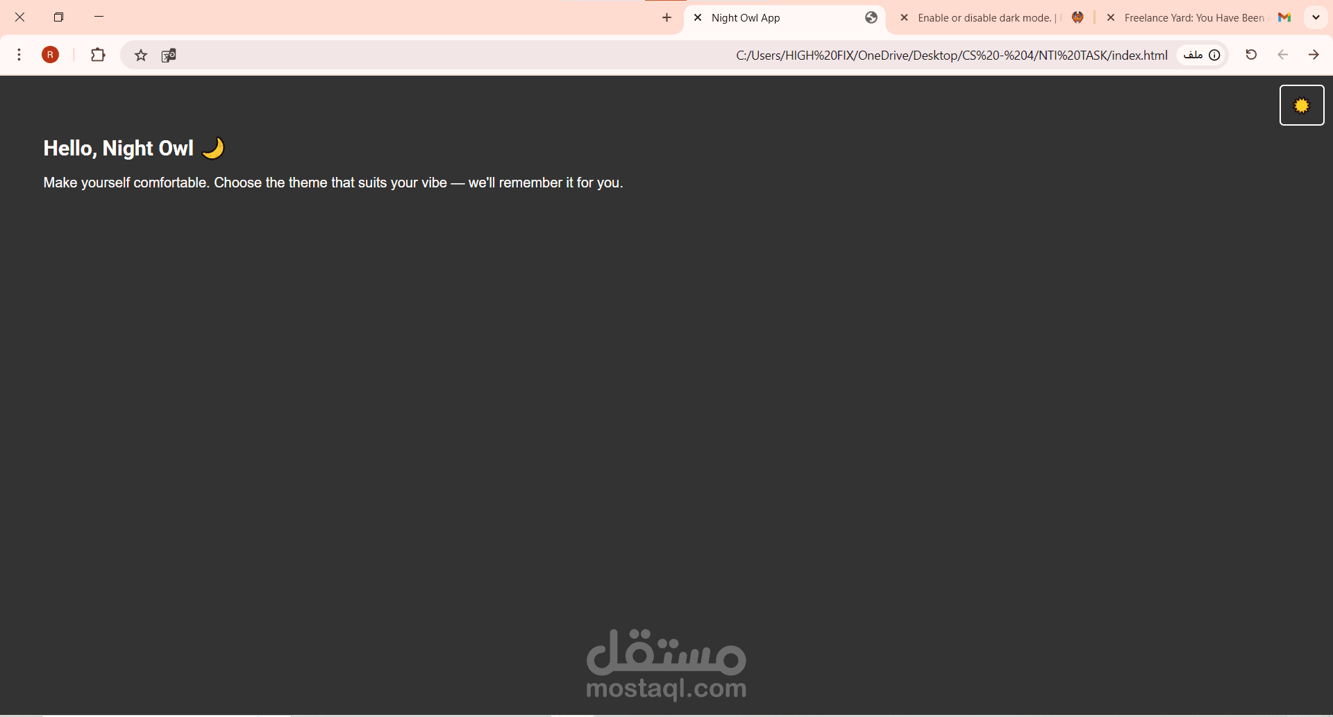Enable or disable dark mode.