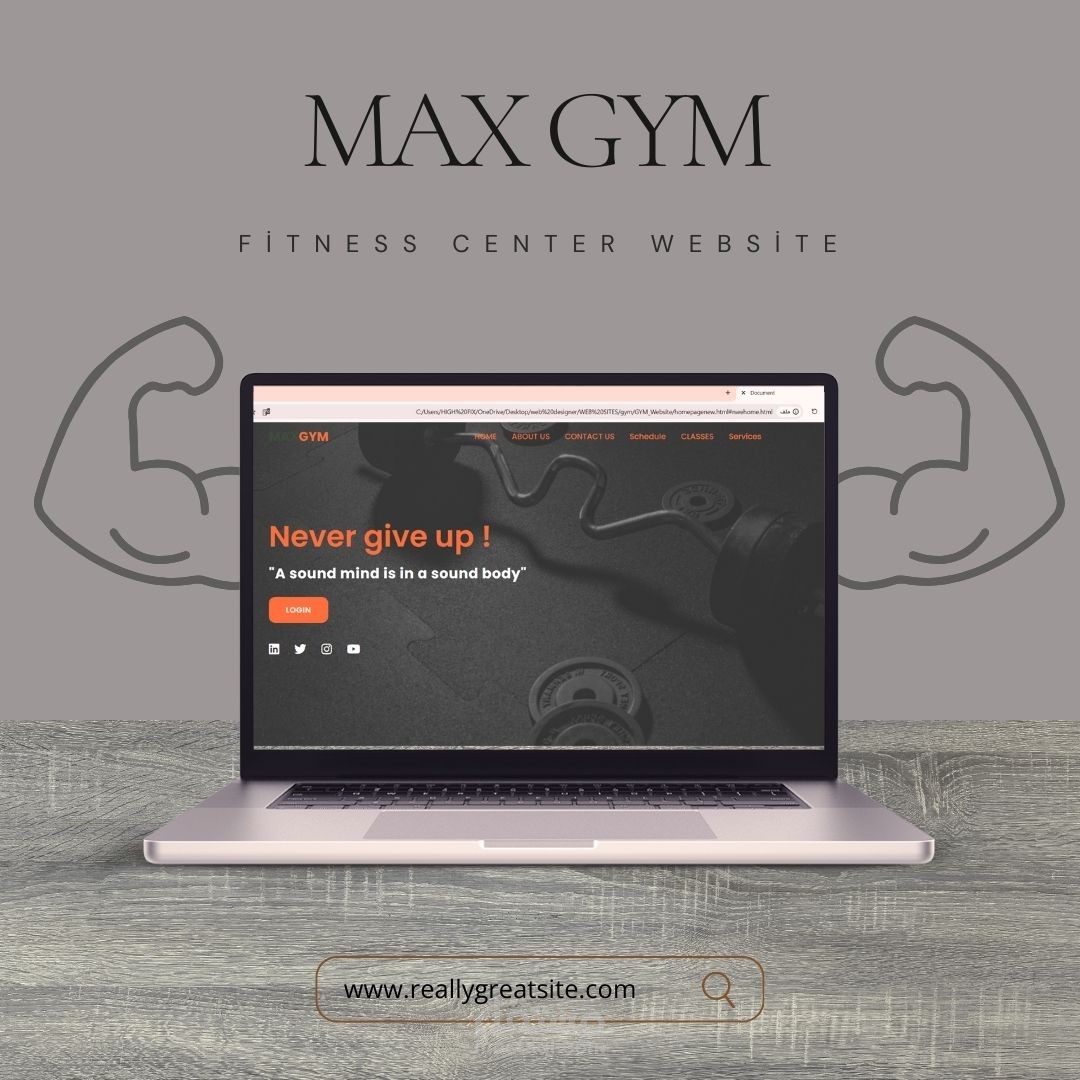 موقع إلكتروني ديناميكي لمركز لياقة بدنية -  MAXGYM