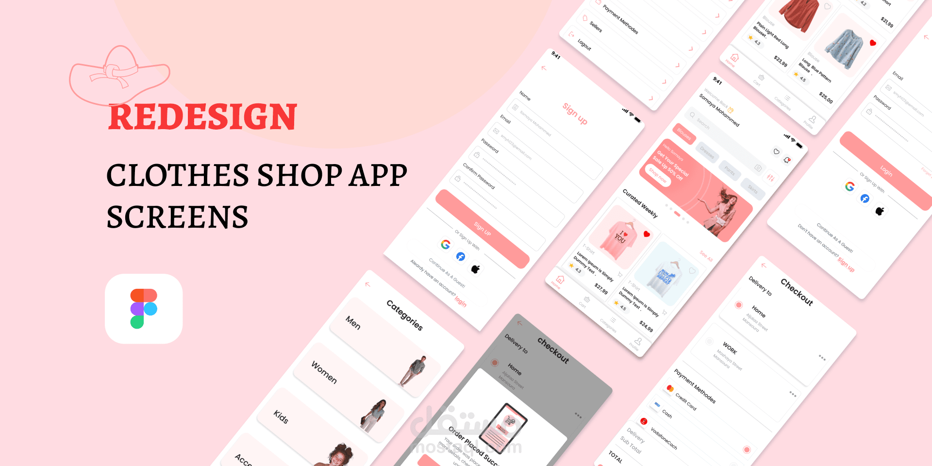 Redesign CLOTHES SHOP APP SCREENS