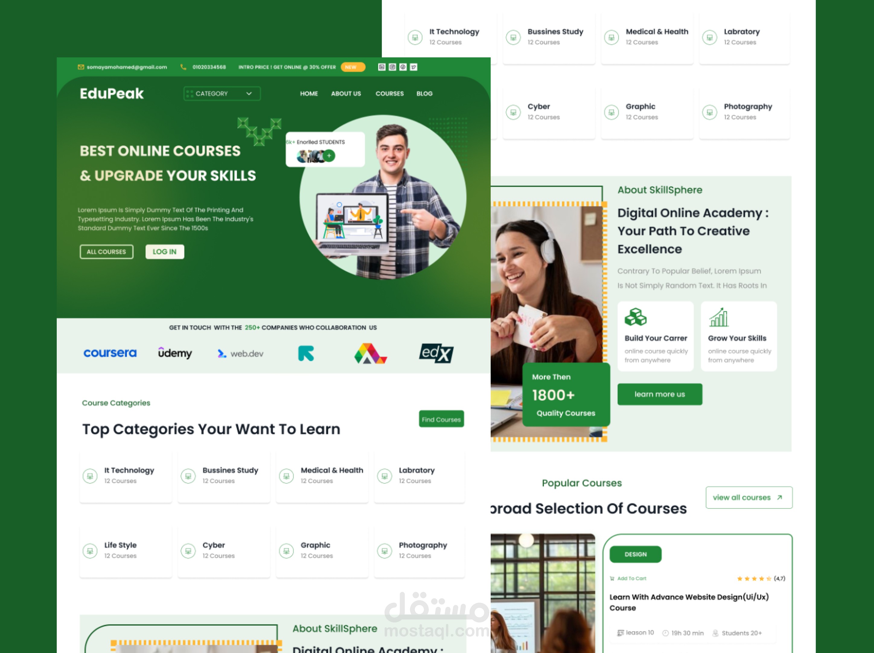 E-Learning landing page