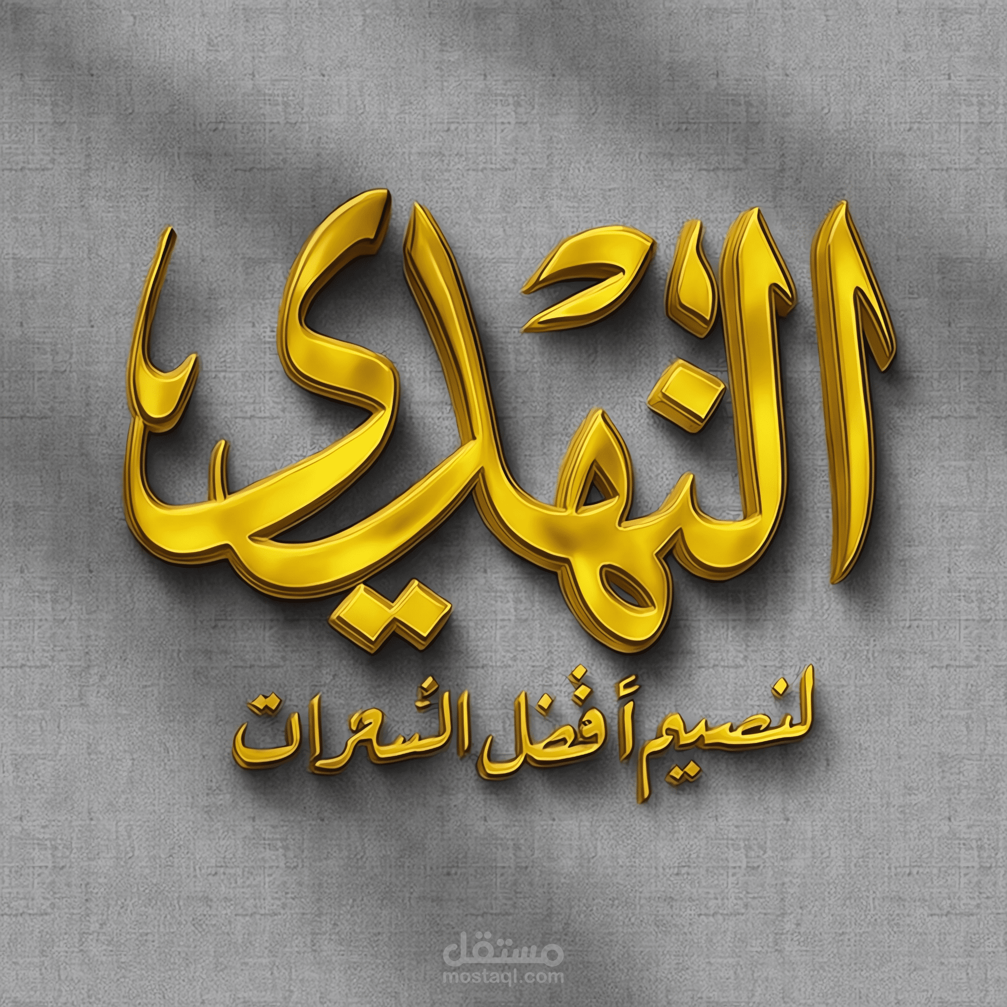 شعار ثلاثي الابعاد احترافي لوقو مكتوب بخط الثلث