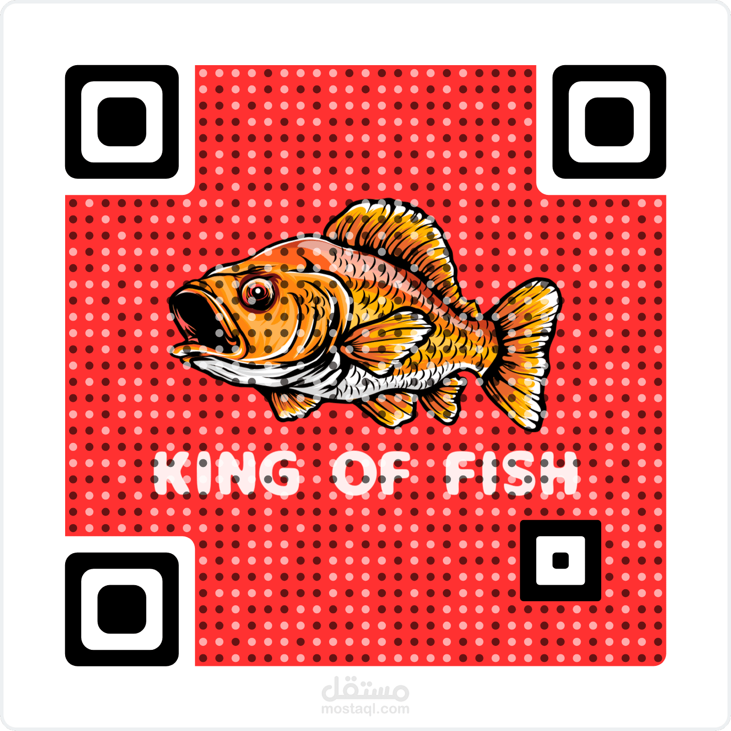 Modern Fish Restaurant Menu with QR Code