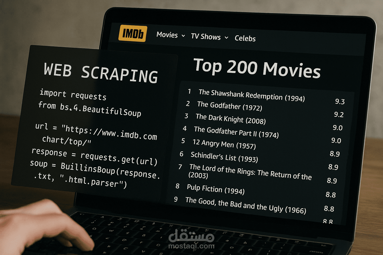 web scraping for the first 200 movie in imdb