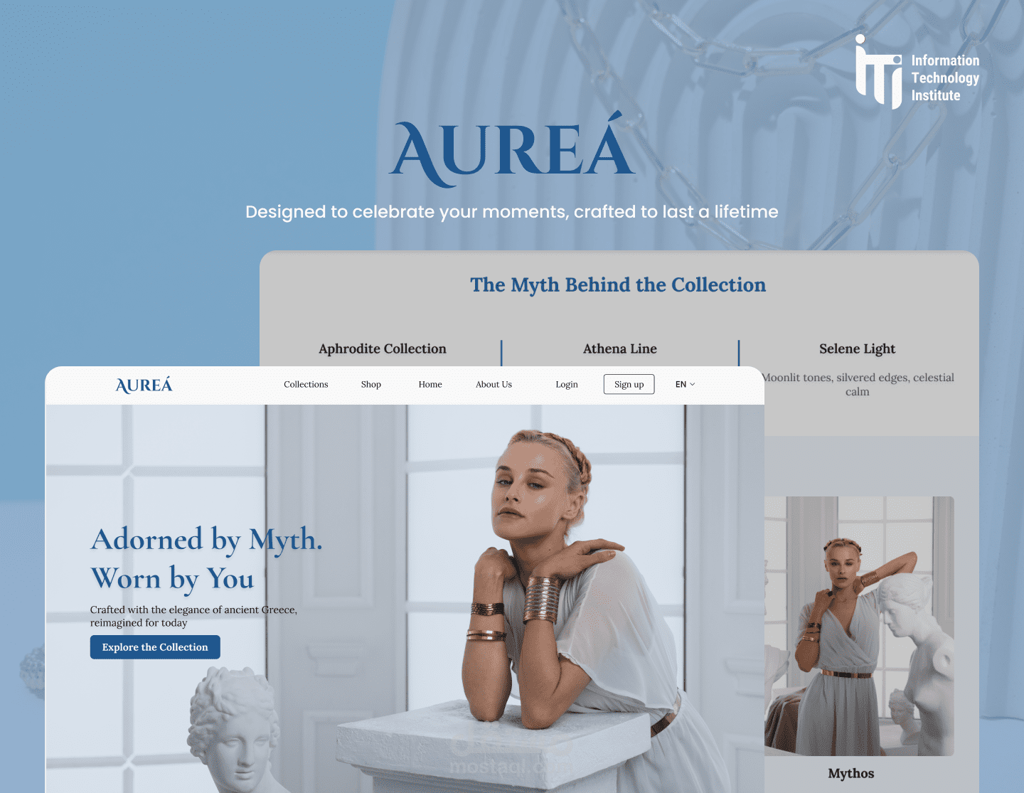 تصميم صفحة هبوط Aureá – علامة إكسسوارات بتصميم أنثوي فاخر