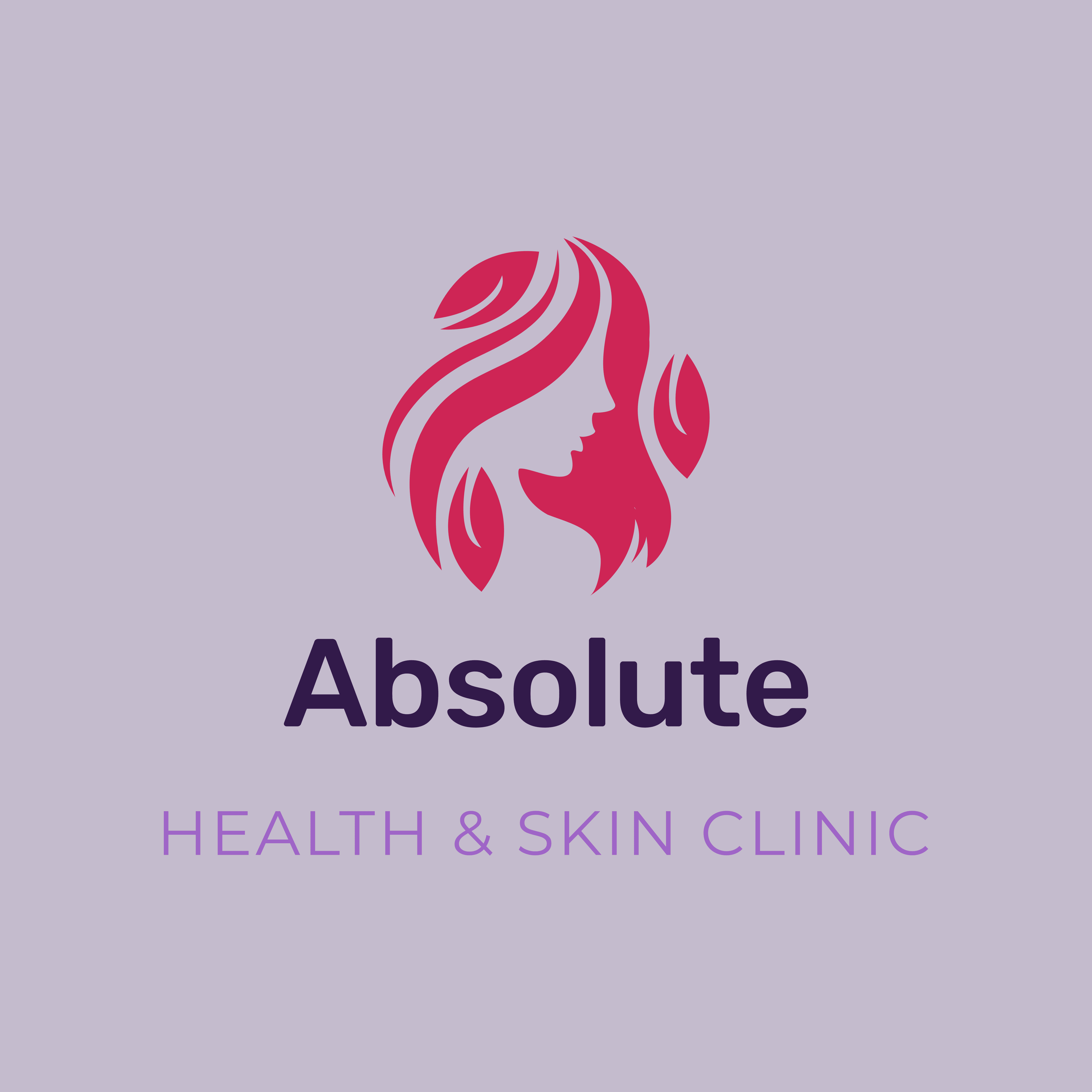 شعار احترافي لعيادة العناية بالبشرة والصحة – Absolute Health & Skin Clinic