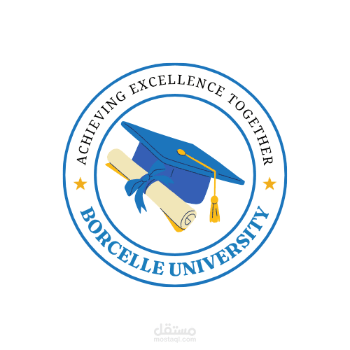 شعار جامعي رسمي لجامعة BORCELLE – رمز التميز الأكاديمي