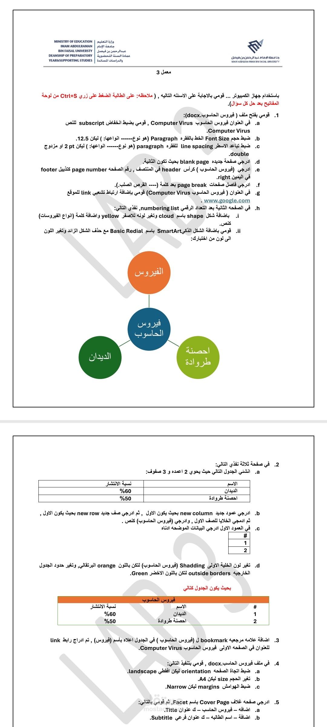 شروحات عملية لمادة الحاسب