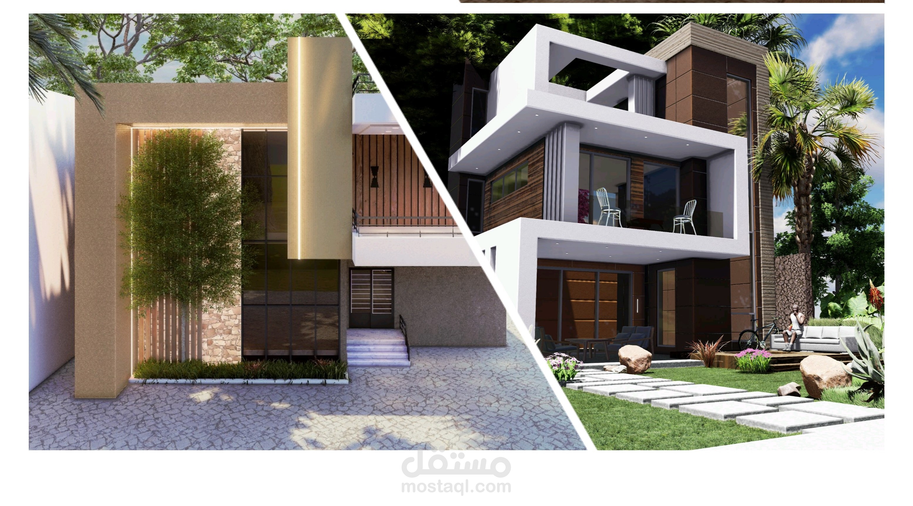 تصميم معماري خارجي (مناظير) مودرن او كلاسيك او حسب الطراز المطلوب
