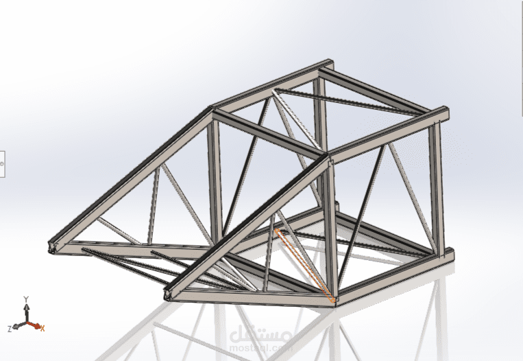 تصميم هيكل معدني 3D لرافعة بناء باستخدام Solidworks