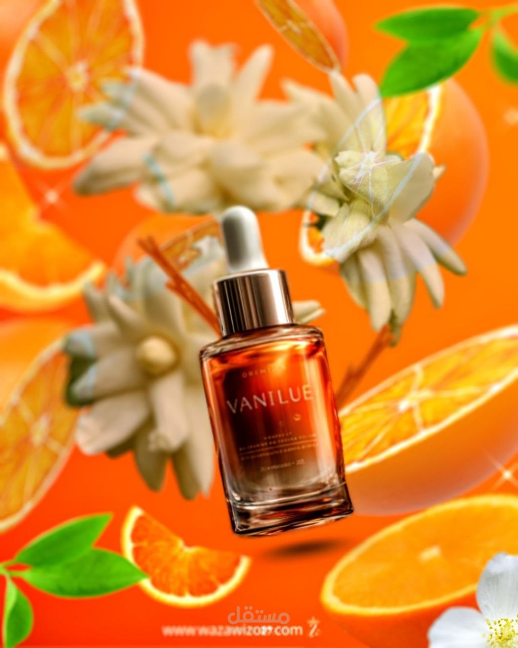 Luxury Perfume/Serum Bottle Design with Refreshing Natural Elements