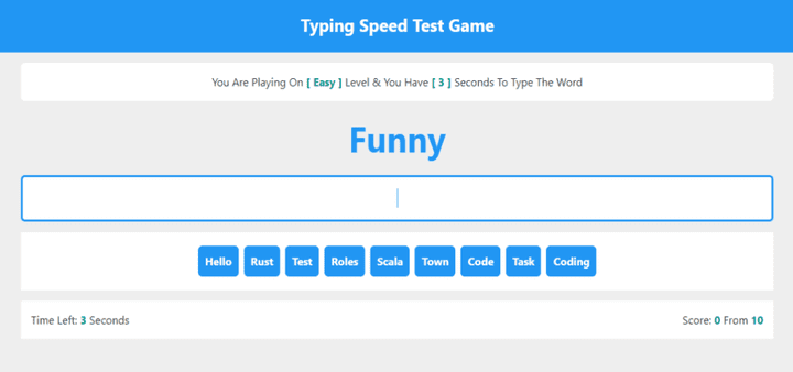 Typing Speed Test Game