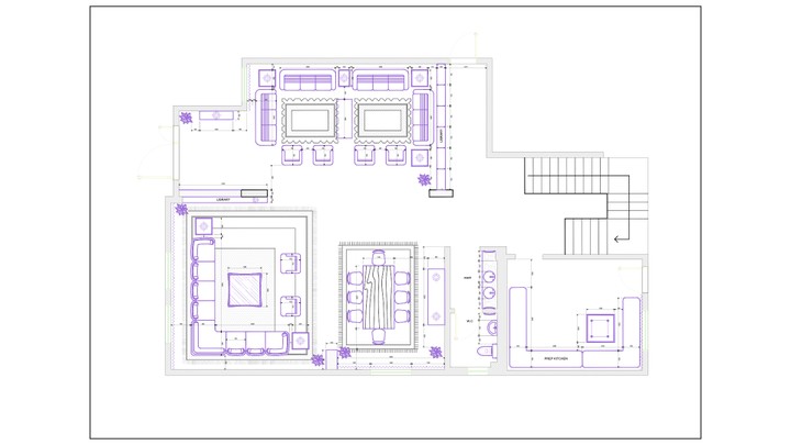 إعادة تصميم داخلي لشقة 200 م² باستخدام AutoCAD مع فرش كامل ومخططات تنفيذية