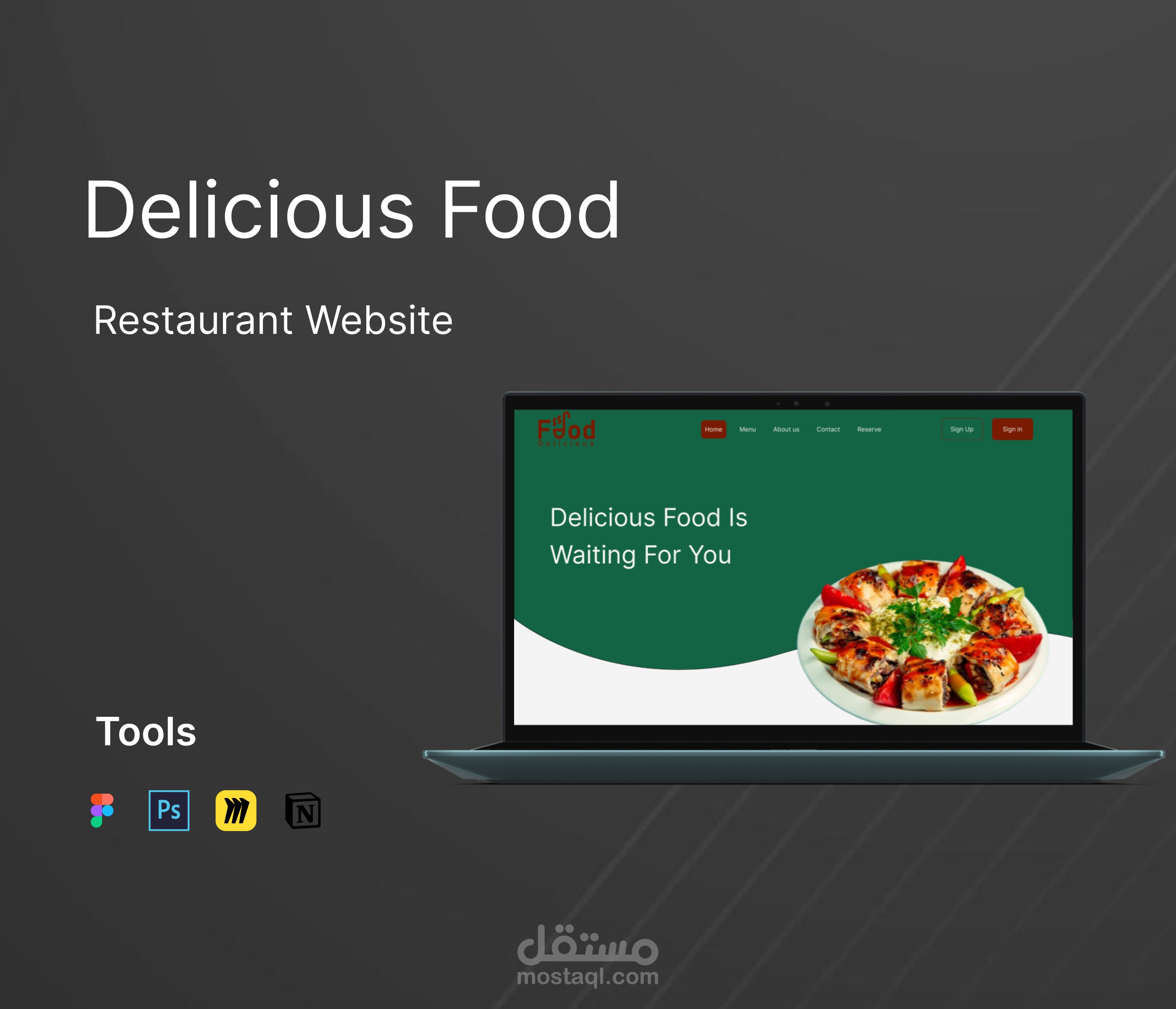 تصميم موقع اليكترونى لمطعم UI Design