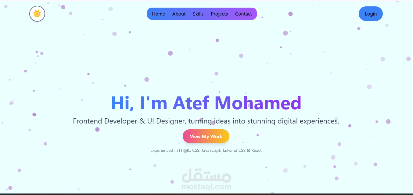 "موقع شخصي احترافي لعرض المشاريع والمهارات – Portfolio