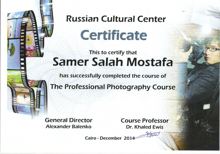 Photography certificate