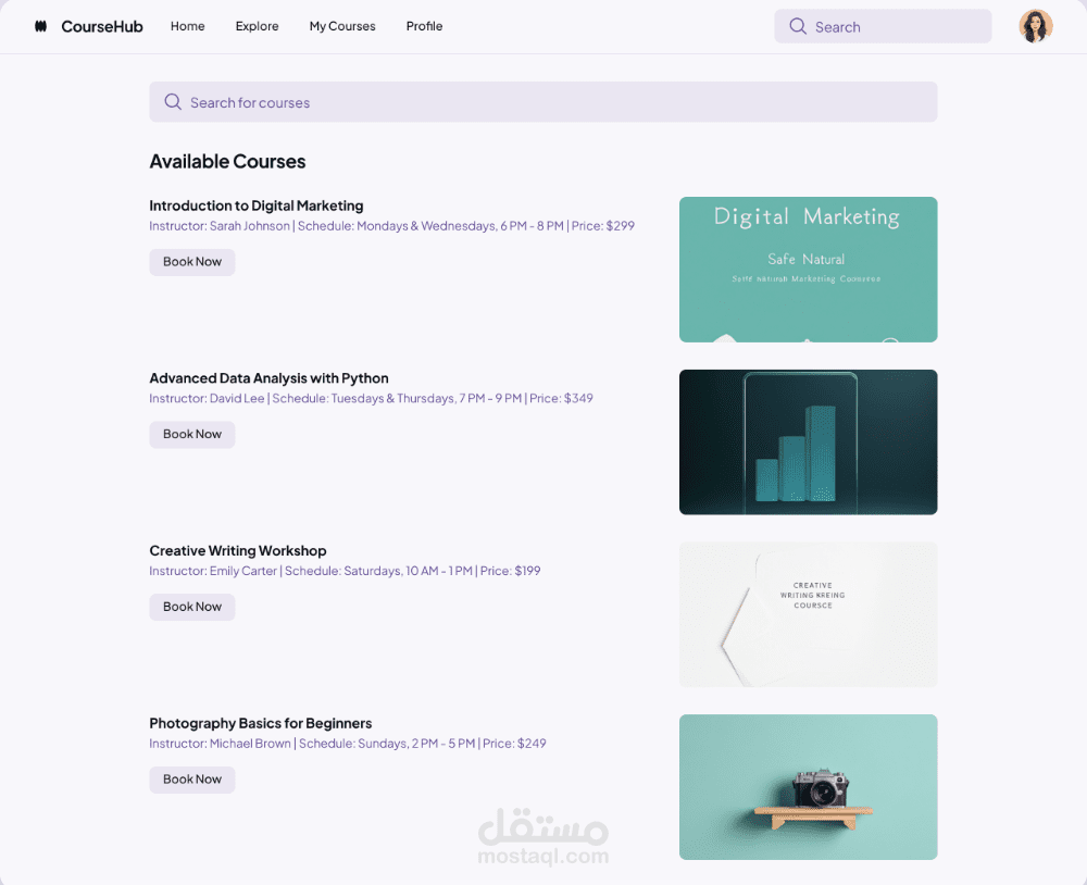 booking courses