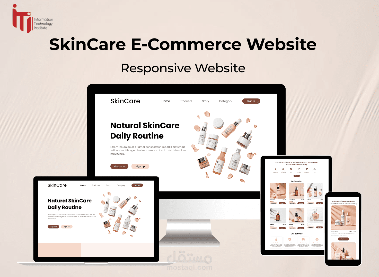 تصميم صفحة هبوط متجاوبة لموقع  SkinCare
