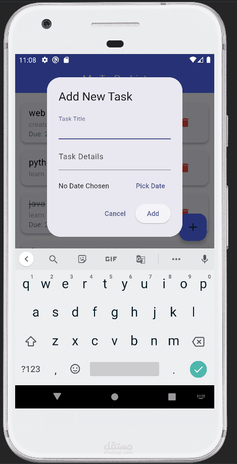 تطبيق موبايل متكامل لإدارة المهام – Flutter