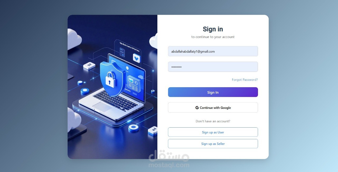 Login And register in user , seller
