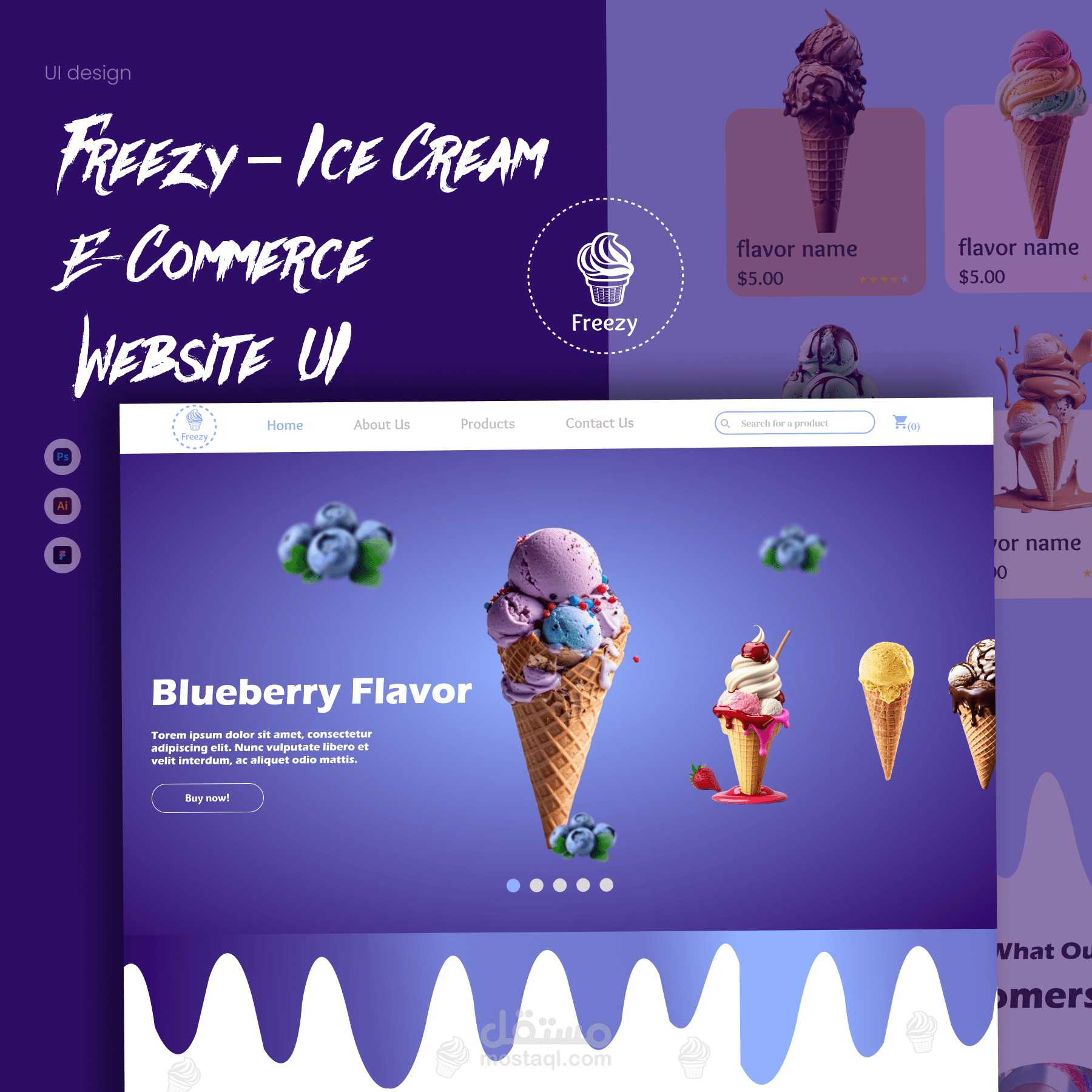 freezy website landing page